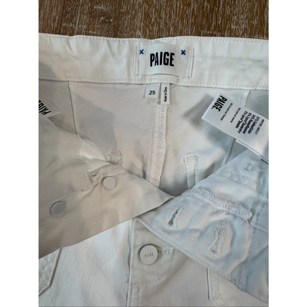 PAIGE High Rise Mayslie Jogger Jeans Crisp White Utility Pants 25 - Picture 7 of 11